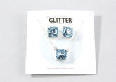 Showstopper 8mm Glitter Stud Earrings and Necklace Set